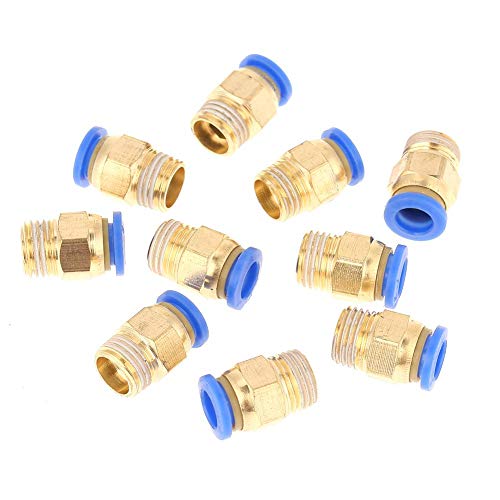 Oumefar 10 Stück Push Quick Release Connector Pneumatikrohrverschraubung Gute Dichtung Luftverschraubungen Adaptergewinde 1/4bsp Set für Rohr- und Druckluftwerkzeuge von Oumefar