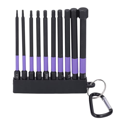 Oumefar 10pcs Impact Bit Set Ts2 Legierung Stahl Hochfestigkeit Magnetschraubendreher Bit mit Basis für Professionellen Industriegebrauch Violett 4 Zoll 100 Mm von Oumefar