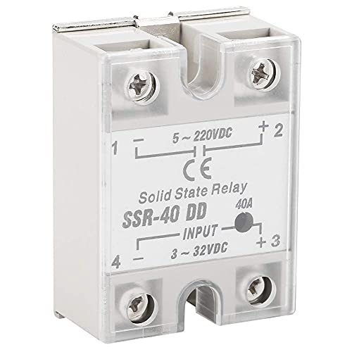 Oumefar 40A 1Pc SSR-40 DD Relais Kompakt Solid State Relaismodul Relay Module 5-220V DC Industrieller Automatisierungsprozess für industriellen Automatisierungsprozess von Oumefar
