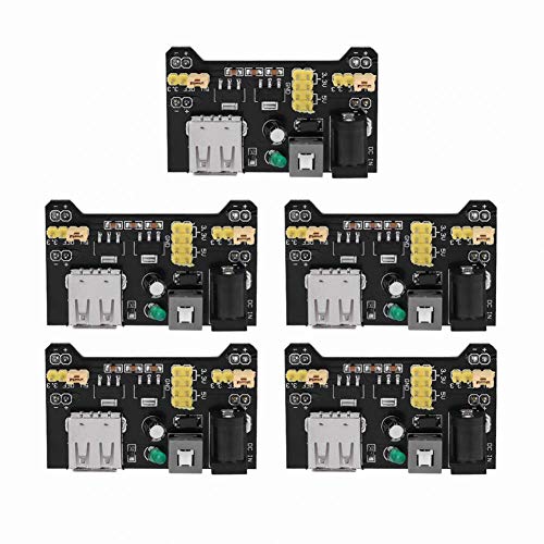 Oumefar 5Pcs 5V/3 3V Steckbrett Stromversorgungsmodul Power Supply Board Modul Zweikanaliges Netzteil Breadboard Modul Prototyp für Breadboard von Oumefar