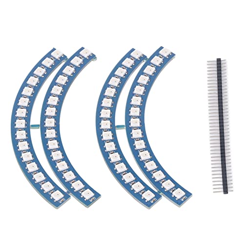 Oumefar 60-Bit-RGB-LED-Lampenlicht, RGB-Ring-Wanduhrlicht, Serieller Anschluss WS2812, Hohe Helligkeit, 60 LEDs, Lampenplatine für Mikrocontroller, 5 V von Oumefar