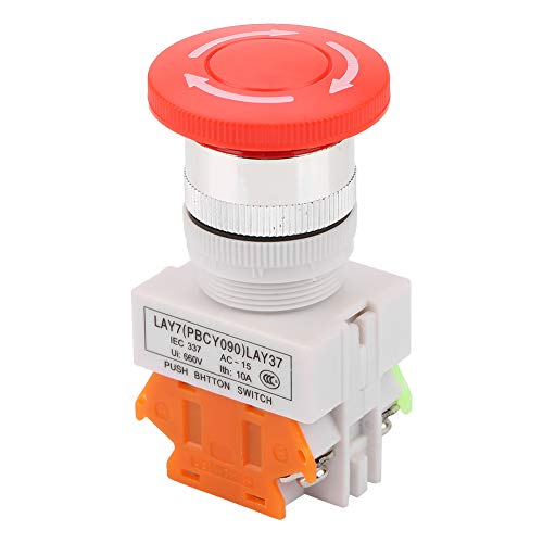 Oumefar AC 220V selbstsichernder Not Aus Druckschalter Isolierter 22 mm Pilz Not Aus Schalter 5A von Oumefar