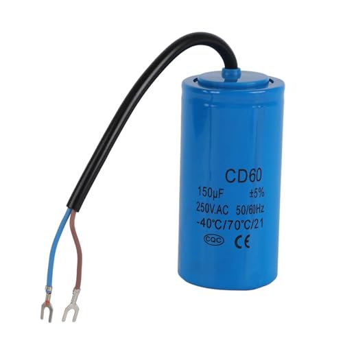 Oumefar CD60 kondensator 250V Laufkondensator mit Kabel 150uf Mini Run Kondensator CD60 Motor kondensator für Motorstart Motor Luftkompressor usw von Oumefar