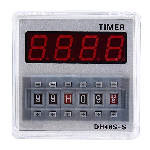 Oumefar DH48S-S 0.1S-99H Programmierbarer Verzögerungszeitrelais-Timer 8-poliges Zeitrelais Relais mit Langer Lebensdauer und Verzögerungszeit für die Fernbedienung(12VAC/DC) von Oumefar