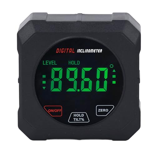 Oumefar Digitalwinkel -Finder, ± 0,2 ° Genauigkeitsmessstufe, LCD -Bildschirm, 360 ° -Präktor für Tischsäge Säge Holzbearbeitung Metallbearbeitung von Oumefar