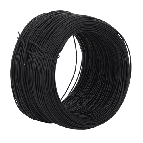Oumefar Electro Verzinkte Eisendraht 0,55 Mm 85 M Rund PVC Beschichtetes Stabiles Flexibler, Biegbares Metalldraht für Kabelbindungs- und Handwerksprojekte (Schwarz) von Oumefar