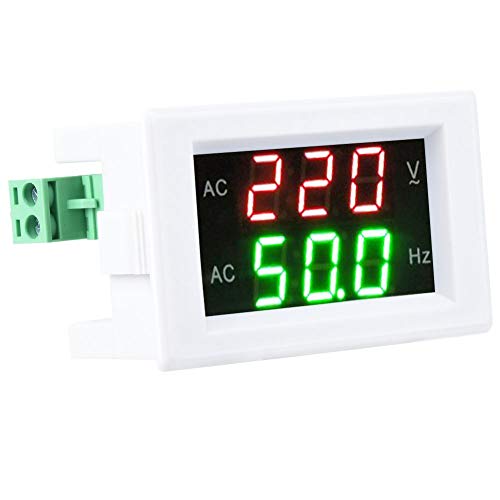 Oumefar Generator Dual Display LED Detektor Digitaler AC Monitor Anzeigetafel Amperemeter Voltmeter Frequenzmesser Testwerkzeug Stromerfassungstransformator(Weiß) von Oumefar
