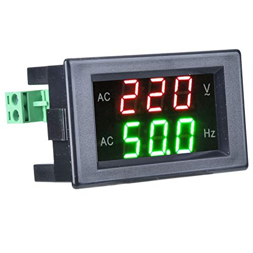 Oumefar Generator Dual Display LED-Detektor Digitaler AC-Monitor Anzeigetafel Amperemeter Voltmeter Frequenzmesser Testwerkzeug Stromerfassungstransformator(schwarz) von Oumefar