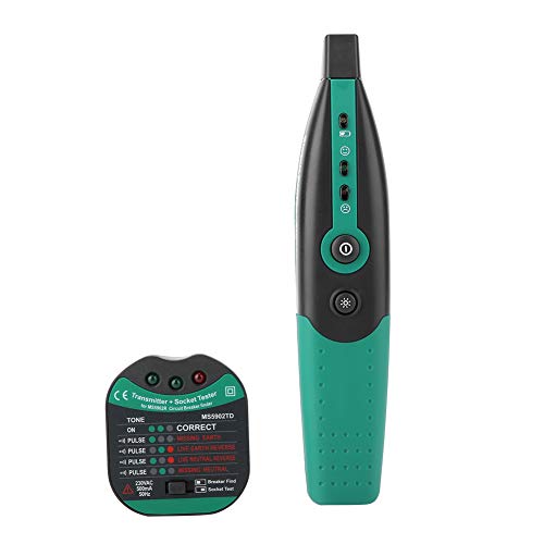 Oumefar MS5902 Sicherungsfinder für Steckdosentester Automatischer Leistungsschalter-Steckdosentester Warnung bei schwacher Batterie Warnung(MS5902TD European Standard) von Oumefar