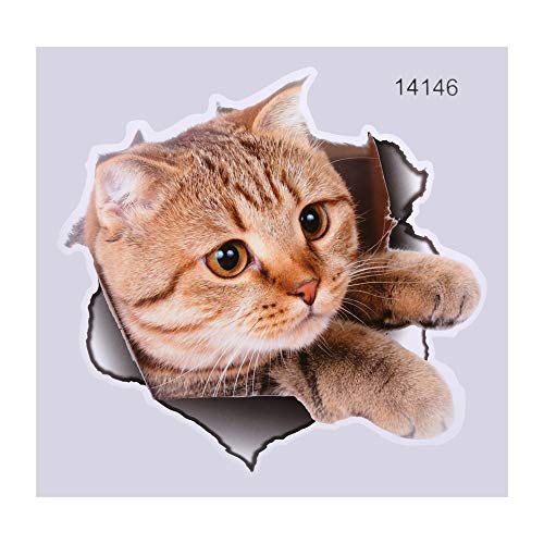 Oumefar Moderne 3D-Cartoon-Katzen Hunde Tier Wandaufkleber Badezimmer Wandtattoo Toilettensitze Aufkleber wasserdichte Aufkleber Home Decor(Katze 2) von Oumefar