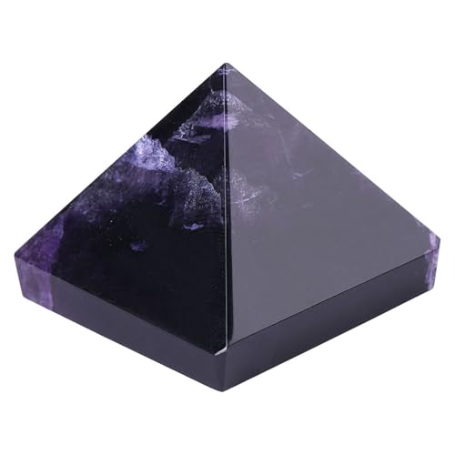 Oumefar Pyramide Natürliche Amethyst Pyramide Lila Kristall Fluorit Amethyst Pyramide Figuren Chakra Heilkristall Stein von Oumefar