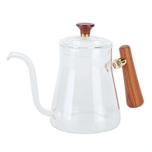 Oumefar Schwanenhalskaffeekessel über Glas Hitzebeständiger Rund Holz Isoliertes Griff Schwanenhalskessel für Kaffee -Enthusiasten und Baristas (600 ml) von Oumefar