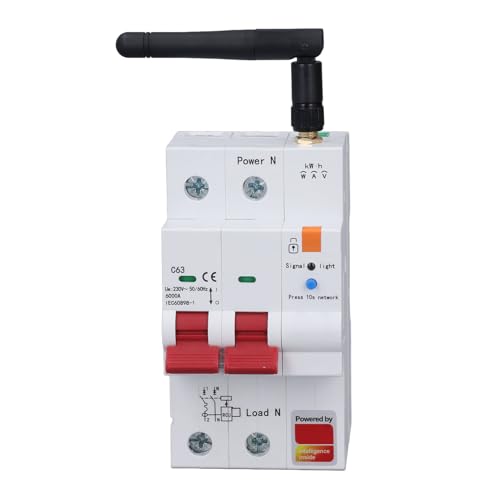 Oumefar Smart Metering Circuit Breaker 2p 63A Intelligenter Leistungsschalter für Home Electrical Safety und Energy Monitoring PC Respared Copper (AC230V) von Oumefar