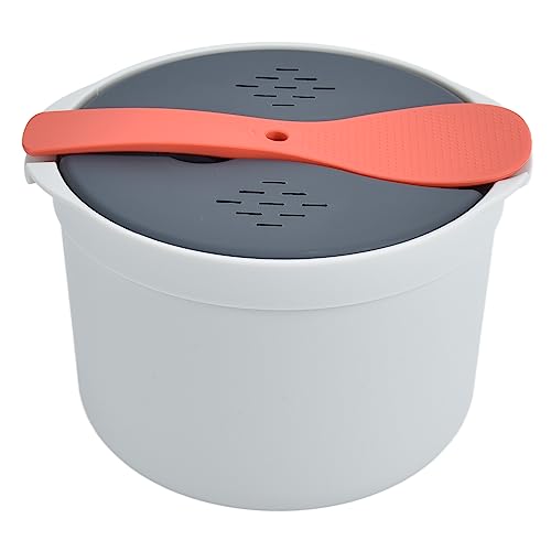 Reiskocher, gut versiegelndes Mikrowellen-Reiskocher-Set aus PP in Lebensmittelqualität, 2 l, für die Mikrowelle für die Küche(Orange) von Oumefar