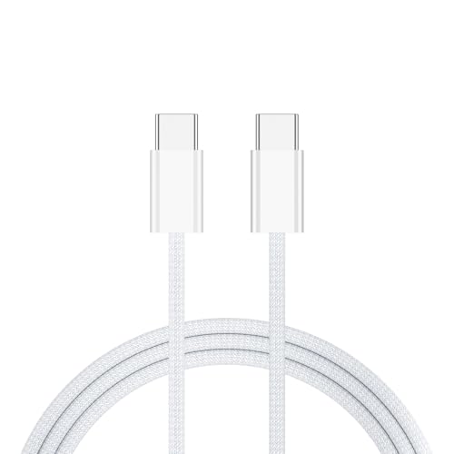 Oumida USB C auf USB C Kabel, Nylon USB-C Ladekabel kompatibel mit iPhone 16 Pro Max, iPhone 15, Galaxy S24 S23 A55 A25 A15 MacBook Air M2 iPad Pro 12.9 iPad Air 5/Mini 6, Pixel 9 usw (Weiß*1) von Oumida