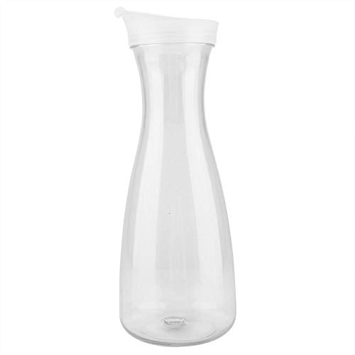 Anti-Fall Wasserkaraffe CloseUp-Verschluss Transparent aus Acryl Wasserkrug Eiskalter Saftkrug mit Silikondeckel für Hausgemachte Getränke Eistee Milch Kaffee(1000ml) von Oumij