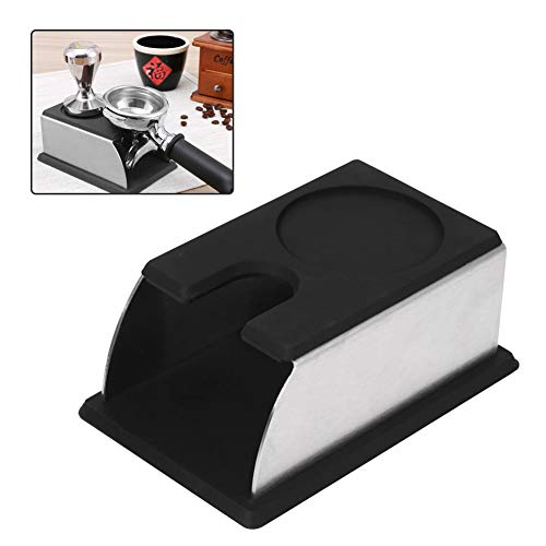 Kaffee Tamper Ständer, Coffee Tamperstation Kaffeepulver Maker Ständer Rack Edelstahl + Silikon Tamperstation für Kaffeemaschine,für Kaffee Stampfer Zubehör(Schwarz) von Oumij