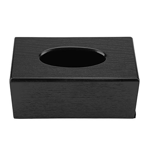 Tissue Holder Box Früher Quadratische hölzerne Papier Kosmetiktücher Box Cover Holder für Waschtische, Schlafzimmerkommoden, Nachttische, Schreibtische und Tische(Schwarz) von Oumij