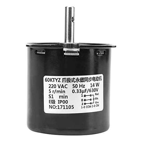 AC 220V Getriebe Elektrischer Getriebemotor, 60KTYZ Synchrongetriebemotor Magnet Gleichstrommotor ersetzen(5R / min) von Oumij1