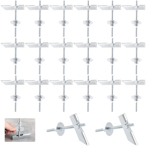 Oungy 20 Stück Kippdübel M6x100 mm, Klappdübel aus Verzinkter Kohlenstoffstahl, Schwerlast Federklappdübel mit Scheibe und Mutter, Kippdübel zum Aufhängen Schwerer Gegenstände auf Trockenbau, Decke Oungy 20 Stück Kippdübel M6x100 mm, Klappdübel aus Verzinkter Kohlenstoffstahl, Schwerlast Federklappdübel mit Scheibe und Mutter, Kippdübel zum Aufhängen Schwerer Gegenstände auf Trockenbau, Decke von Oungy