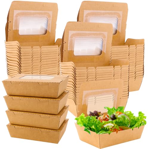 Oungy 50 Stück Cupcake Box aus Kraftpapier, 13x8x5 cm Kuchen Transportbox Pappe mit Fenster, 500ml/17oz Wiederverwendbar Macarons Verpackung, Kuchenbox Pappe, Take Away Box für Dessert, Gebäck, Kuchen Oungy 50 Stück Cupcake Box aus Kraftpapier, 13x8x5 cm Kuchen Transportbox Pappe mit Fenster, 500ml/17oz Wiederverwendbar Macarons Verpackung, Kuchenbox Pappe, Take Away Box für Dessert, Gebäck, Kuchen von Oungy