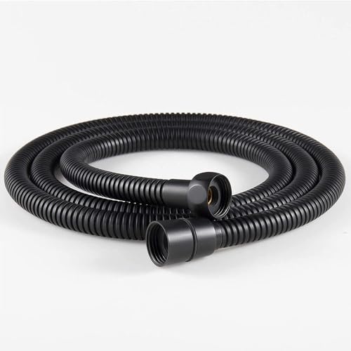 Oupukle Edelstahl Duschschlauch Schwarz 1,5 m, Flexibel Universal Brauseschlauch mit Premium doppelten Messingkopf, Duschschlauch 1.5cm Anti-Twist, Anti-Knick von Oupukle