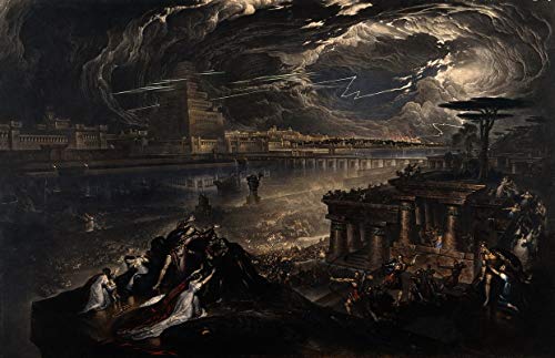 John Martin The fall of Babylon p5242 A4 Canvas - Art Painting Decor Wall Gif von Our Posters