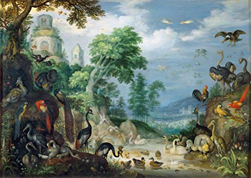 Roelandt Savery 1576 1639 Paradise p2011 A3 Canvas - Art Painting Decor Wall von Our Posters