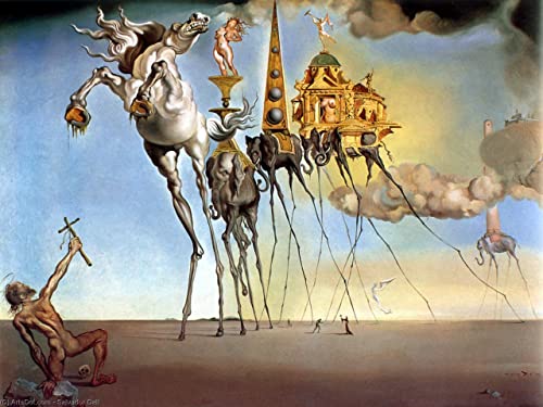 Salvador Dali The temptation of saint anthony Version 1 b13890 A3 Canvas - Gestreckt, fertig zum Aufhängen (16/12 inch)(41/31 cm) - Wanddekoration Film Kunst Schauspieler Schauspielerin Geschenk Ani von Our Posters