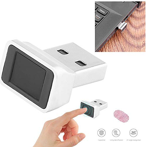 OurLeeme USB-Fingerabdruckleser, Smart ID Mini-USB-Fingerabdruckleser für Windows 10 32/64 Bit Touch Speedy Matching für passwortloses Anmelden/Anmelden-Sperren/Entsperren von PC und Laptops von OurLeeme