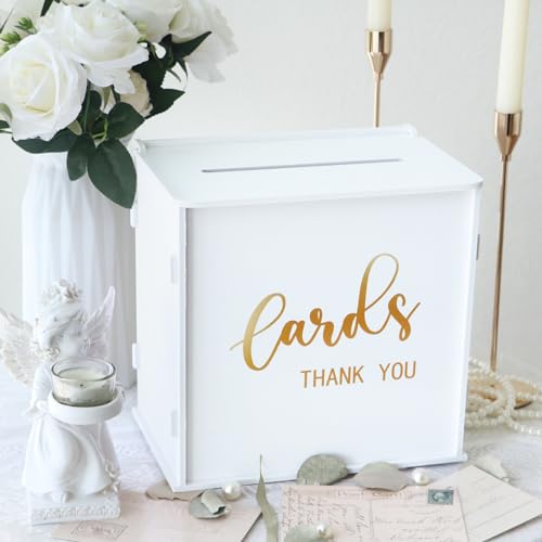 OurWarm Hochzeitskartenbox für Hochzeitsempfang, PVC-Geschenkkarten-Box, weiß, DIY-Hochzeits-Geldumschlag, Kartenbox für Party, Abschlussfeier, Babyparty, Geburtstag, Hochzeitsdekorationen von OurWarm