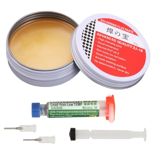 50g Lötpaste,Bleifrei Flussmittelpaste,Lötflussmittel-Zinnpaste,Flussmittel Lötpaste Keine Saubere Formulierung,Niedrige Temperatur 138 Grad Spritzenlötpaste mit 2 Dosierwerkzeuge und Schubstangen 50g Lötpaste,Bleifrei Flussmittelpaste,Lötflussmittel-Zinnpaste,Flussmittel Lötpaste Keine Saubere Formulierung,Niedrige Temperatur 138 Grad Spritzenlötpaste mit 2 Dosierwerkzeuge und Schubstangen von Ourdort
