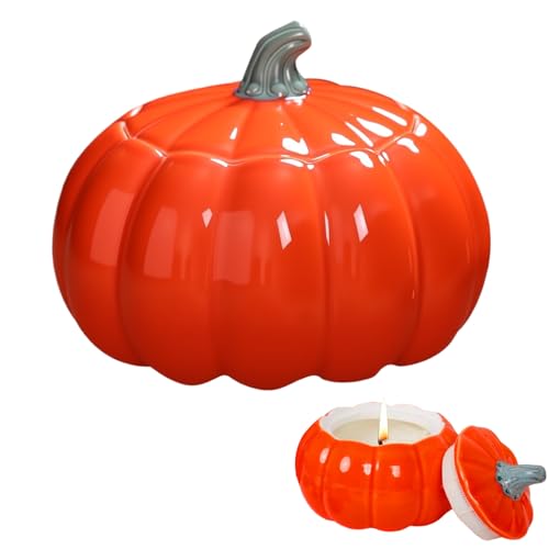 Herbst Duftkerzen Kürbis Kerze Halloween Geschenk Pumpkin Kerzen Deko für Party Geburtstag Thanksgiving, Natürliches Sojawachs Kerze Kürbisform Zimmer Hause Dekor für Erntedankfest Halloween,Rot von Ourdort