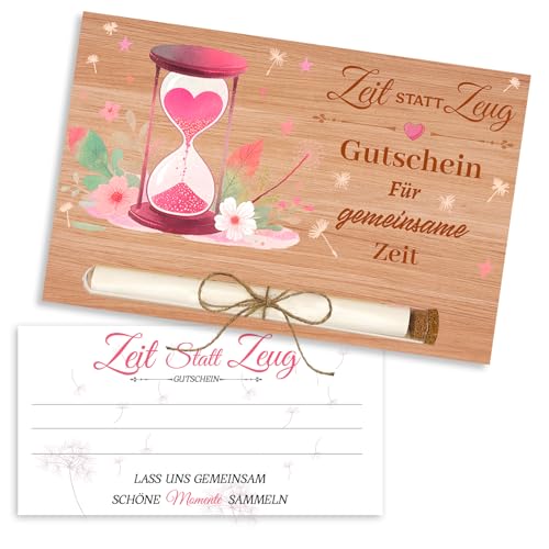 Zeit statt Zeug Gutschein Karte Geldgeschenk Verpackung Gutschein Geschenk mit Reagenzgläser Lustige Geldverpackung,für Geburtstag Hochzeit Jugendweihe 17 x 11 cm von Ourdort