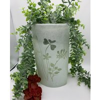 Vintage Weiche Grüne Geätzte Vase von Ourheritageshop