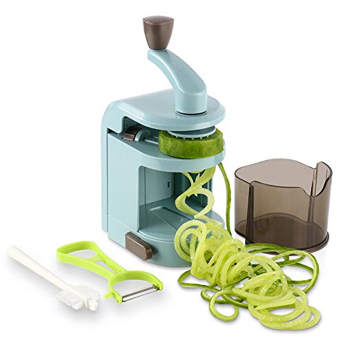 Ourokhome Gemüsespiralizer Zucchini Nudeln Maker - 4 integrierte Spiralschneider Klinge für Gemüse Spaghetti Paste von Ourokhome