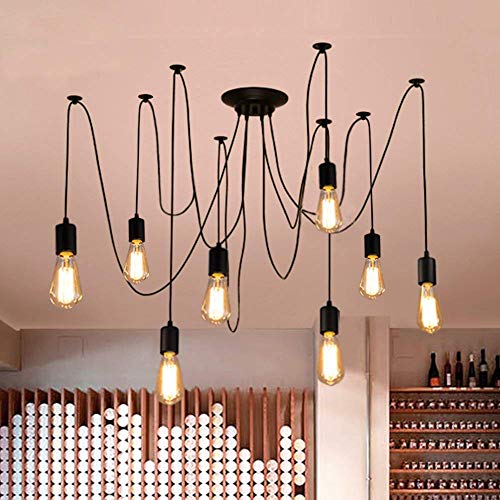 Lrpiyvo Kronleuchter Industrie Pendelleuchte Vintage Retro Spinne Lampe Hängend Deckenleuchte Hängelampe Pendellampe für Schlafzimmer Wohnzimmer Esszimmer von Lrpiyvo