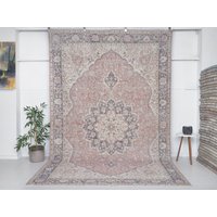 Oushak Teppich Rot + Vintage 200x300 Roter Handgewebter Gedeckter Wollteppich Größe 925x203 - 30x6, 7 Fuß von OushakRug34