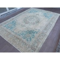 2, 7 X 4, 5 M Großer Teppich - Vintage Palace Pale Im Eingangsbereich von OushakRugStudio