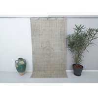 Oushak Teppich, Kelim Kelimteppich 100x200, Vintage Teppich Handgewebter Pastellteppich, Wollteppich, 15894 von OushakRugsARTS