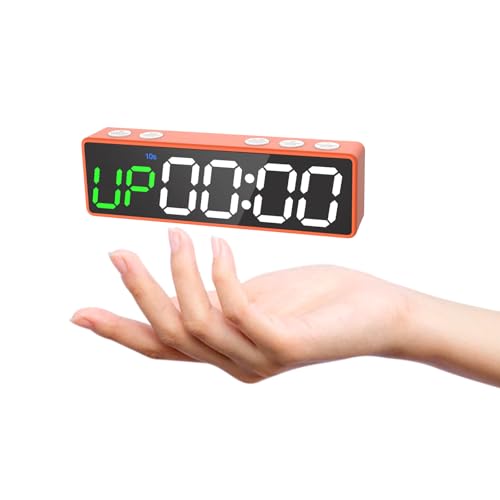 Ousmile Gym Timer, Tragbare Mini Countdown Zähler LED, Starker Magnet, Intervall-Timer für Workout, Stoppuhr mit Eingebauter Leistungsstarker Batterie, 12/24H Digital Uhr für Home/Gym/Brettspiel von Ousmile