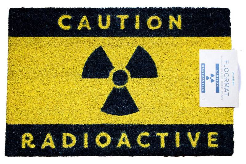 Out of the Blue Fußmatte Abtreter Caution Radioactice Fußmatte 60x40cm Kokos Schmutzfangmatte, Rechteckig von Out of the Blue