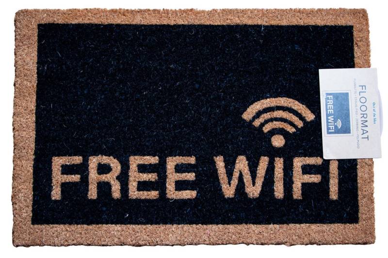 Out of the Blue Fußmatte Abtreter Free WiFi Wlan Fußmatte 60x40cm Kokosfaser Schmutzfangmatte, Rechteckig Out of the Blue Fußmatte Abtreter Free WiFi Wlan Fußmatte 60x40cm Kokosfaser Schmutzfangmatte, Rechteckig von Out of the Blue