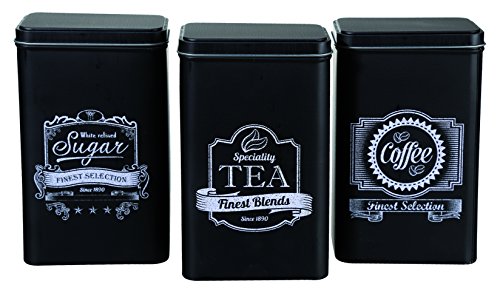 ootb of The Blue Tee-/ Kaffeedosen, rechteckig, Schwarz, 3 Stück, 101919, 9x11x19 cm ootb of The Blue Tee-/ Kaffeedosen, rechteckig, Schwarz, 3 Stück, 101919, 9x11x19 cm von ootb
