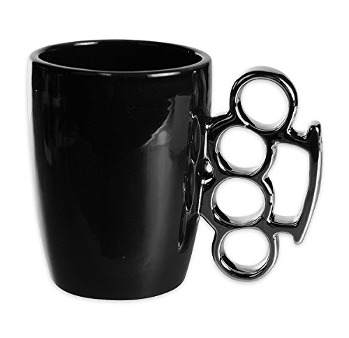 Close Up Schlagring Tasse - Kaffeebecher aus Keramik in schwarz von Close Up