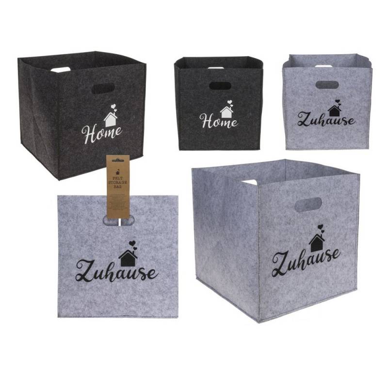 Out of the Blue Aufbewahrungsbox Box aus Filz - Home oder Zuhause - ca. 32 x 32 x 32 cm - 1 Stück von Out of the Blue