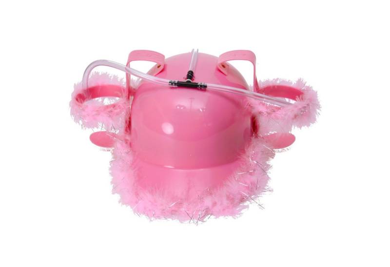 Out of the Blue Bierglas Girly Trinkhelm mit pinken Federn von Out of the Blue