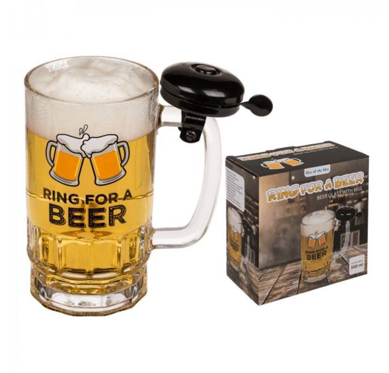Out of the Blue Bierkrug Bierglas Bierglas mit Klingel, ca. 14 x 14,5 cm Out of the Blue Bierkrug Bierglas Bierglas mit Klingel, ca. 14 x 14,5 cm von Out of the Blue