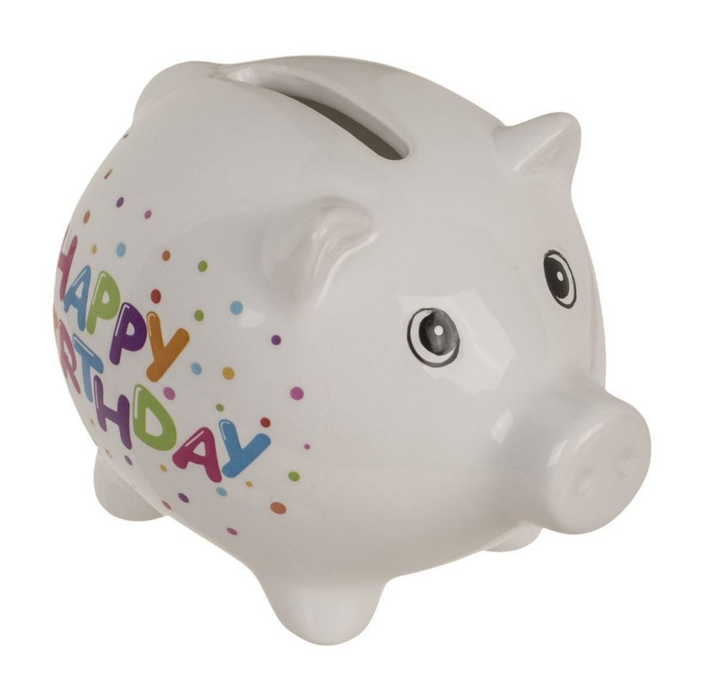 Out of the Blue Dekofigur Sparschwein Happy Birthday - aus Keramik - ca. 8,8 cm - 1 Stück Out of the Blue Dekofigur Sparschwein Happy Birthday - aus Keramik - ca. 8,8 cm - 1 Stück von Out of the Blue