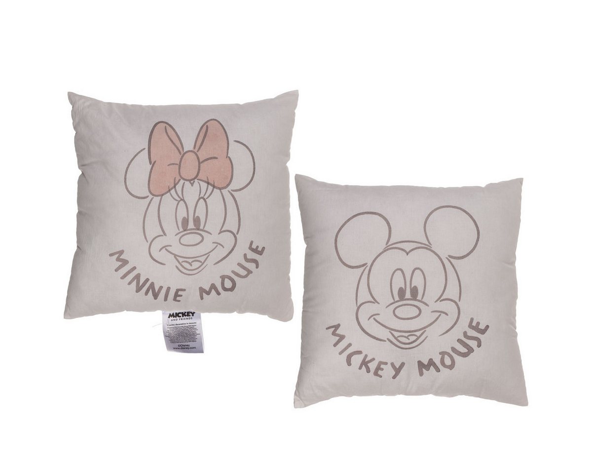 Out of the Blue Dekokissen Deko-Kissen Disney Minnie Mickey Maus Mouse 40 x 40 cm, Ein Kissen, Vorder-/Rückseite unterschiedliches Motiv von Out of the Blue